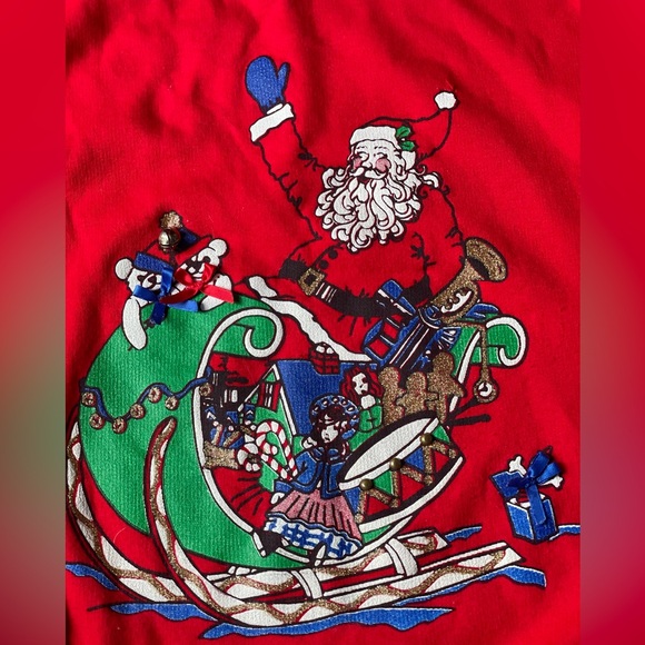 Vintage Santa Sz Small Andover Unisex Ugly Christmas Sweatshirt - Picture 9 of 9